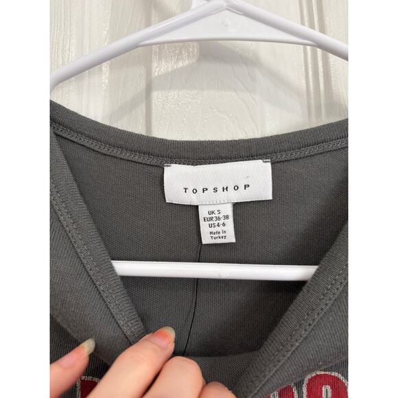 Topshop NWT Gray David Bowie Ziggy Stardust Baby Tee Small - Picture 4 of 7